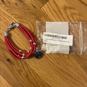 Ohio State Buckeyes Red Bracelet with Logo Charm